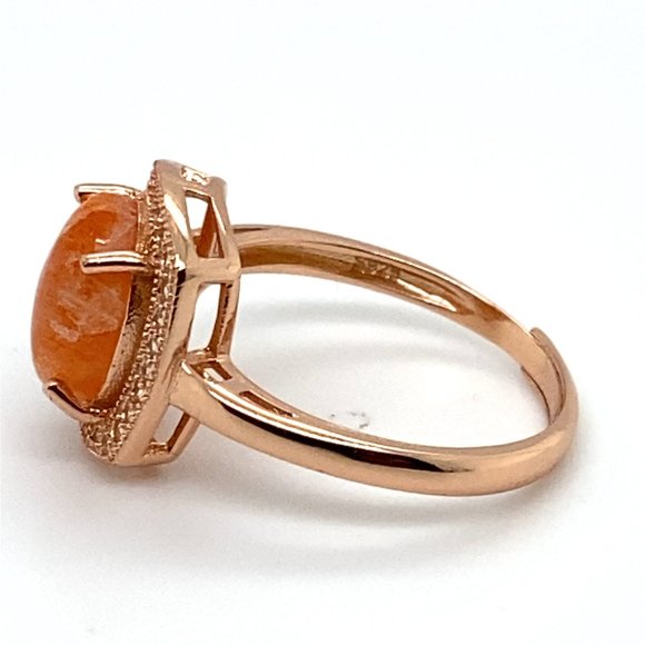 Sunstone 1.90ct Rose Gold Finish Solid 925 Sterling Silver Ring - Picture 6 of 6